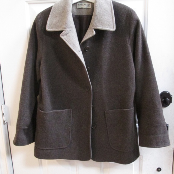 Vtg FORECASTER women's gray thigh length WOOL Jacket Sz 8 USA Made - Picture 1 of 16